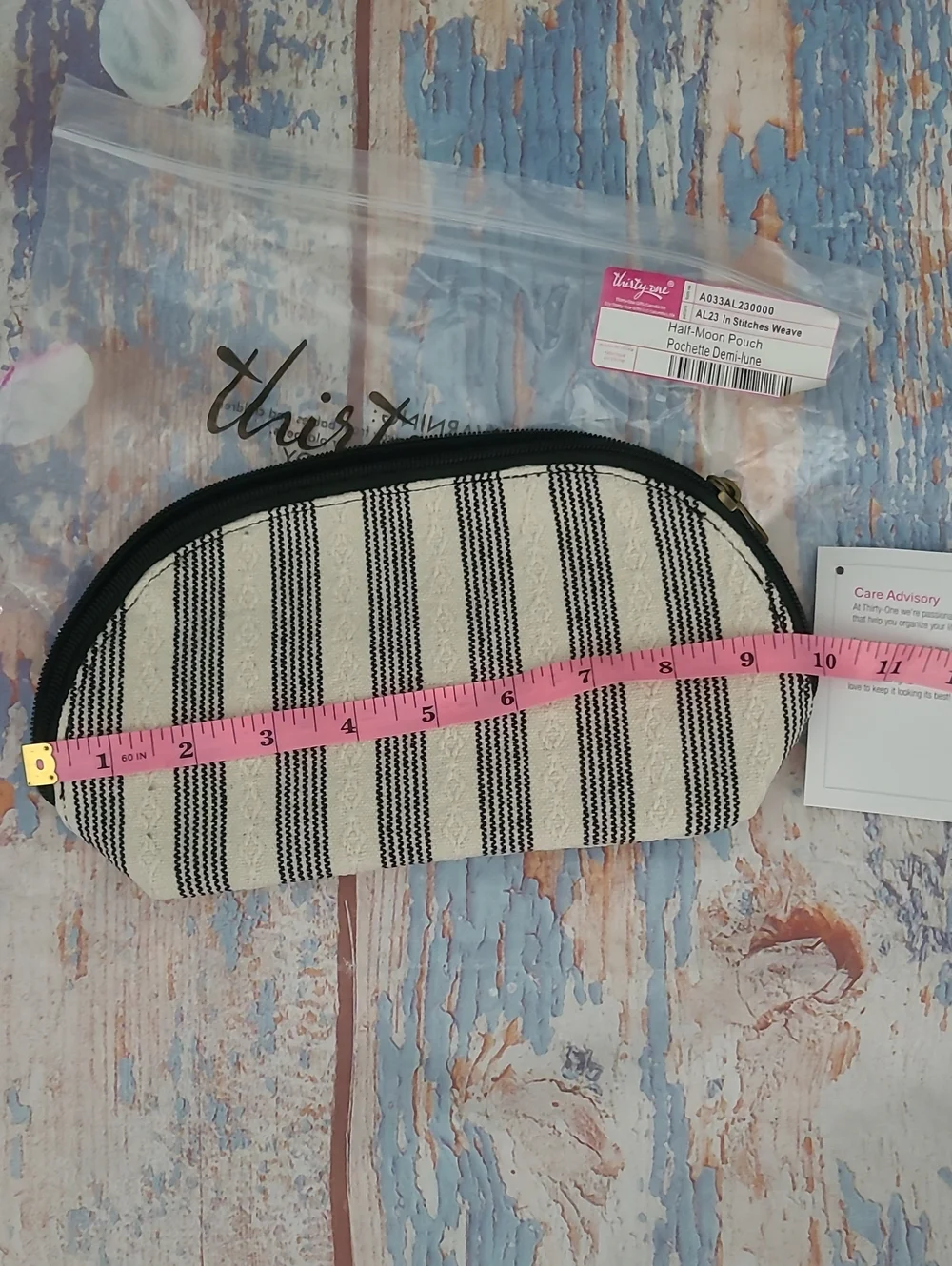 thirty one Half Moon Pouch In Stiches Weave New